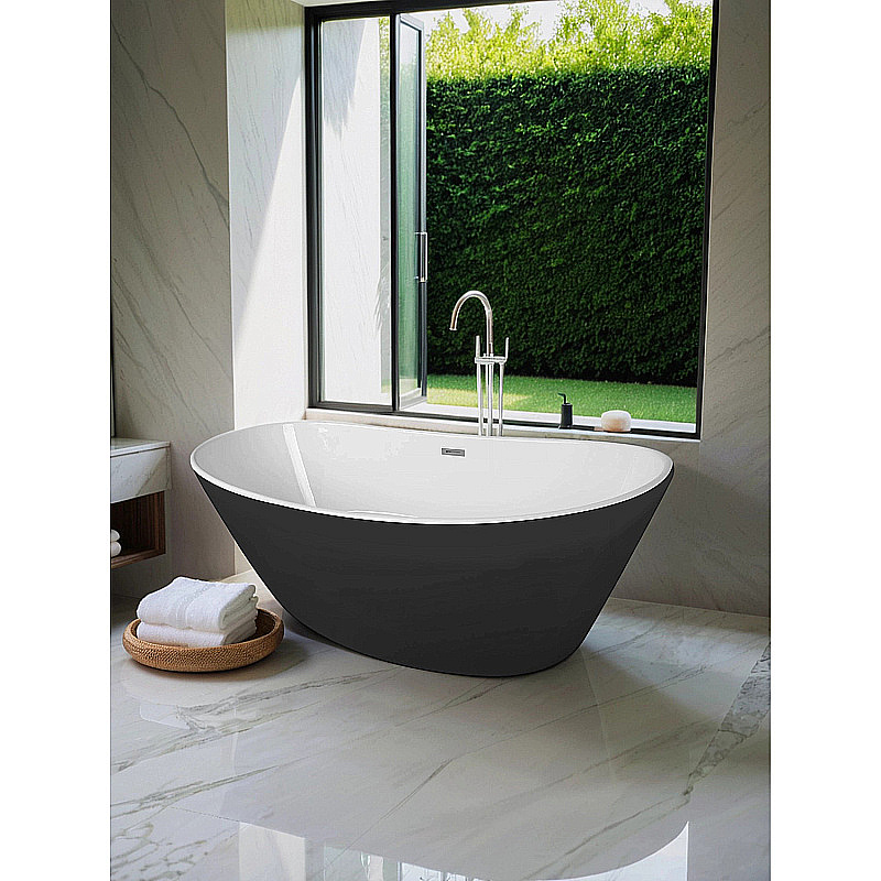 Ванна Azario EASTON 180х82 AZ-1337B черно-белая купить в интернет-магазине Sanbest