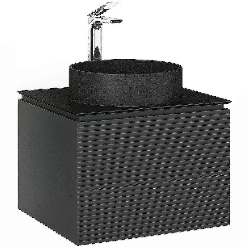 Тумба с раковиной Jorno Stone 60 антрацит для ванной в интернет-магазине Sanbest