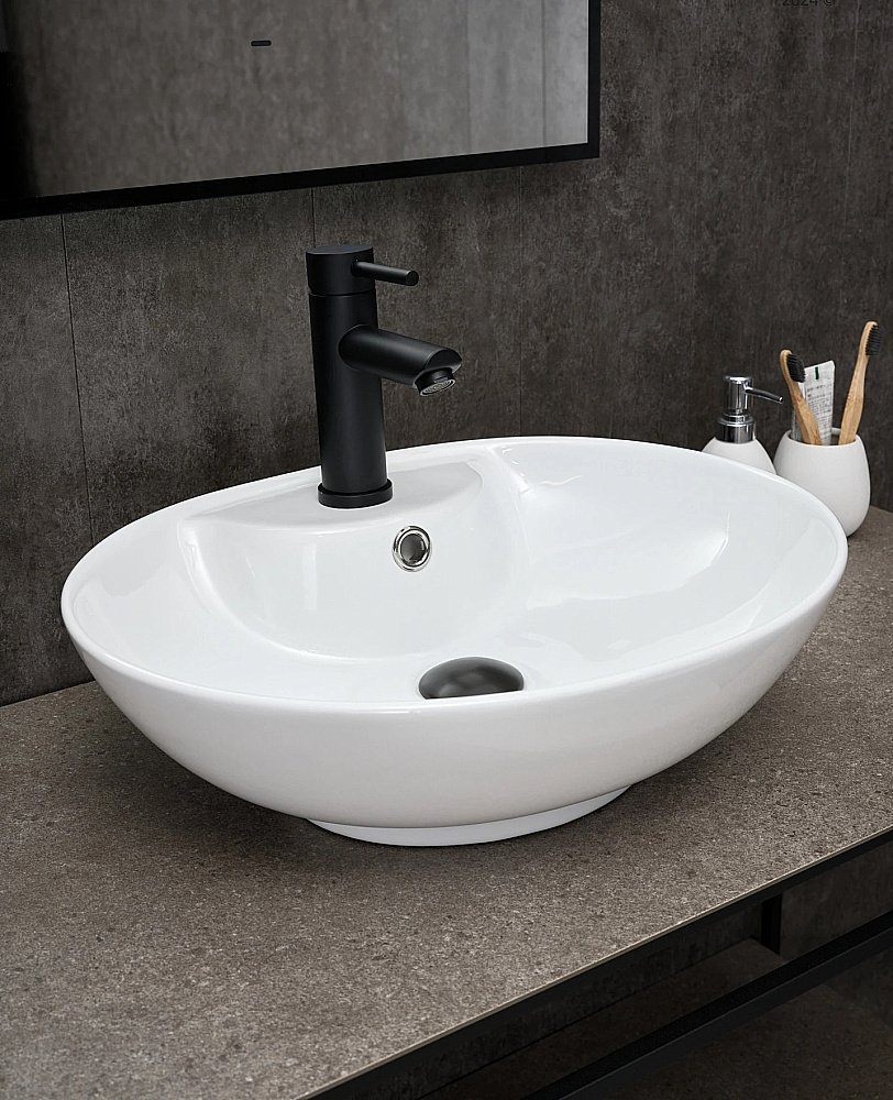 Раковина накладная Gid Lago 51 N9005 51206 белая купить в интернет-магазине Sanbest