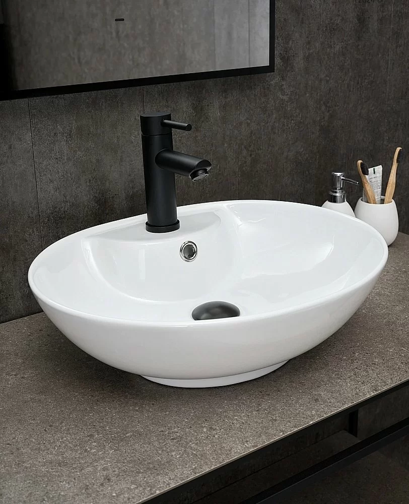 Раковина накладная Gid Lago 51 N9005 51206 белая купить в интернет-магазине Sanbest