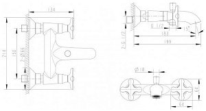 Смеситель для ванны Bravat SUMMER RAIN F677111C-01 купить в интернет-магазине сантехники Sanbest