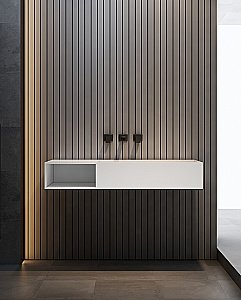 Тумба с раковиной ABBER Stein AS2640-1.0 L/R 100 белая матовая для ванной в интернет-магазине Sanbest