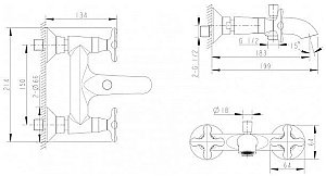 Смеситель для ванны Bravat SUMMER RAIN F677111C-01 купить в интернет-магазине сантехники Sanbest