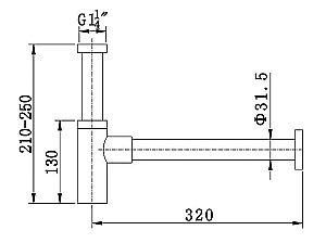 Сифон для раковины Black&White UNIVERSE U8705GM темно-серый купить в интернет-магазине сантехники Sanbest