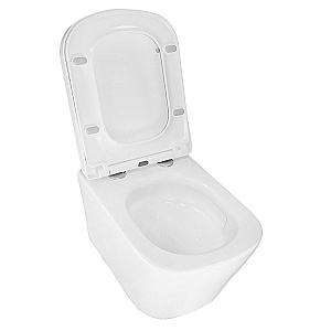 Унитаз подвесной Azario Vesper AZ-1373WH белый, безободковый, с крышкой микролифт, слив торнадо купить в интернет-магазине Sanbest