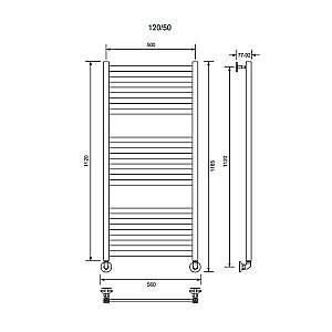 Полотенцесушитель водяной Veconi Vero-B V12050B-B черный купить в интернет-магазине сантехники Sanbest