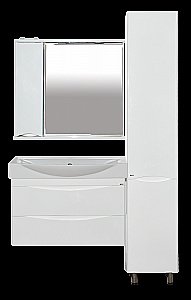 Тумба с раковиной подвесная Misty Элвис 85 белая эмаль для ванной в интернет-магазине Sanbest