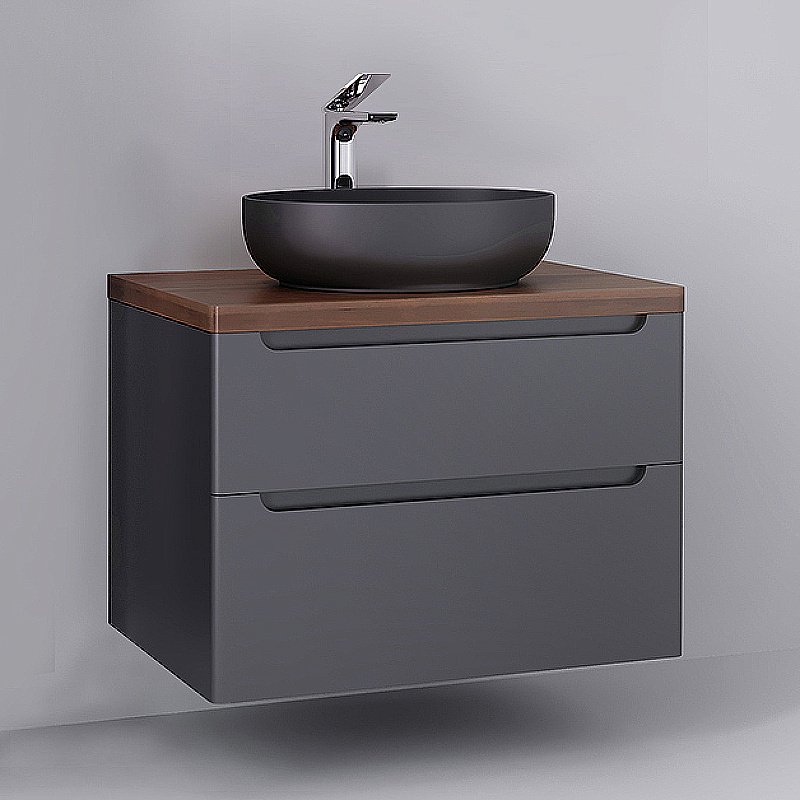 Тумба с раковиной Jorno Wood 80 серая для ванной в интернет-магазине Sanbest