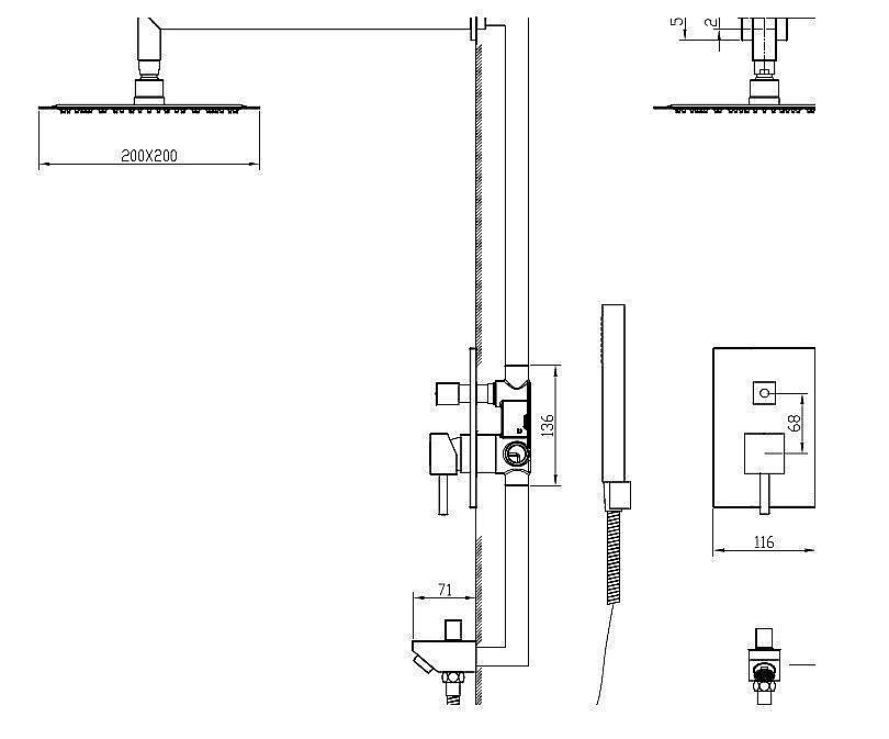 Душевая система RGW Shower Panels SP-54 купить в интернет-магазине сантехники Sanbest