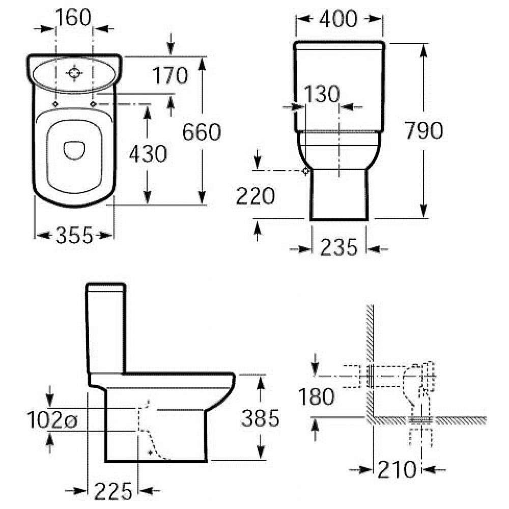 Унитаз напольный Roca Dama Senso 342517000 с бачком купить в интернет-магазине Sanbest