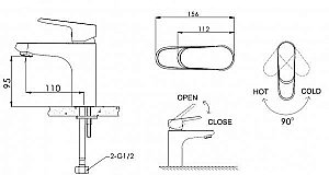 Смеситель для раковины BRAVAT Pure F1105161C купить в интернет-магазине сантехники Sanbest