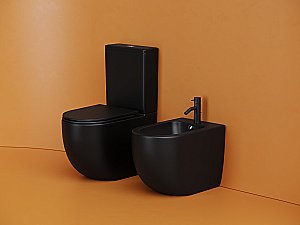 Унитаз напольный Ceramica Nova Metropol CN4001TMB черный матовый, с крышкой микролифт, с бачком, безободковый, слив-торнадо купить в интернет-магазине Sanbest