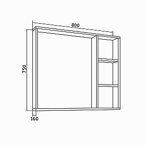 Зеркало со шкафом Grossman ФЛАЙ 80 дуб сонома в ванную от интернет-магазине сантехники Sanbest