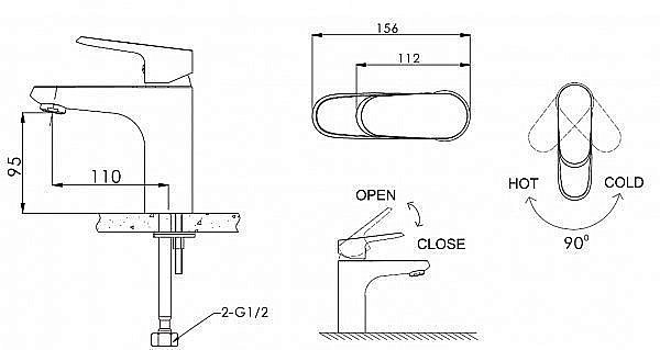 Смеситель для раковины BRAVAT Pure F1105161C купить в интернет-магазине сантехники Sanbest