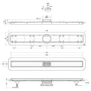 Душевой лоток BelBagno Luce BB-LD-LUCE-80-CR хром матовый купить в интернет-магазине Sanbest