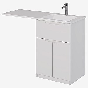 Тумба с  раковиной напольная Dreja VEGA 60/120 белый глянец для ванной в интернет-магазине Sanbest