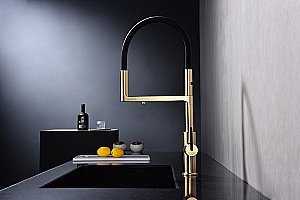 Смеситель для кухни Paulmark Tornado To213402-LG светлое золото купить в интернет-магазине сантехники Sanbest