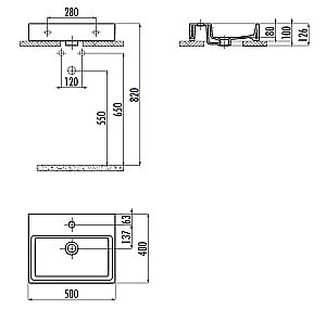 Раковина с кронштейнами Creavit Next 50 NX242-H.00000 белая купить в интернет-магазине Sanbest