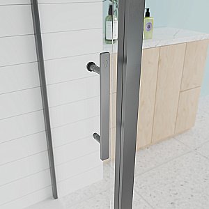 Душевой уголок Veconi Evo 100SP GR 140x110 стекло тонированное матовое/профиль брашированный графит купить в интернет-магазине Sanbest