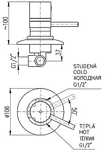 Смеситель для душа Rav-Slezak TERMOSTAT DT283CMAT купить в интернет-магазине сантехники Sanbest