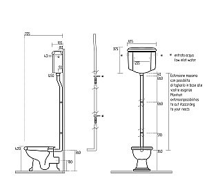 Унитаз Migliore Bella 20620 с высоким бачком выпуск в стену белый/хром купить в интернет-магазине Sanbest