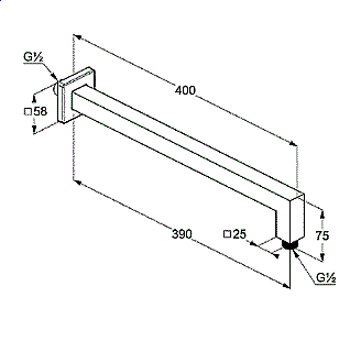 Держатель верхнего душа Kludi A-QA6654405-00 хром купить в интернет-магазине сантехники Sanbest