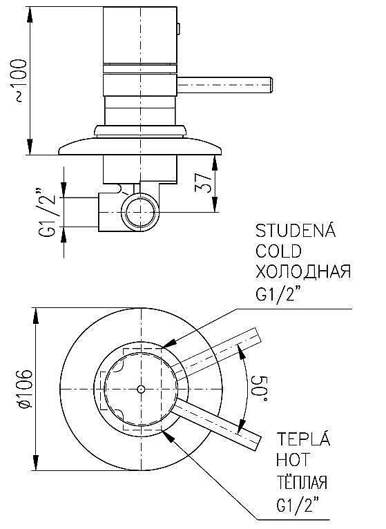Смеситель для душа Rav-Slezak TERMOSTAT DT283CMAT купить в интернет-магазине сантехники Sanbest