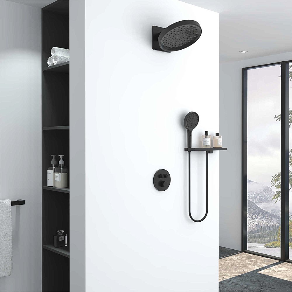 Душевая система Vincea Inspire VSFW-3I22MT3RMB черная матовая купить в интернет-магазине сантехники Sanbest