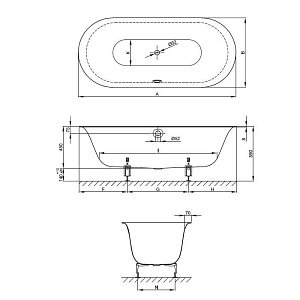 Ванна Bette Lux Oval 3466-000 180x80 Белый купить в интернет-магазине Sanbest