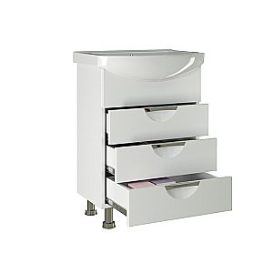 Тумба с раковиной Mixline Этьен 60 542405 белая для ванной в интернет-магазине Sanbest