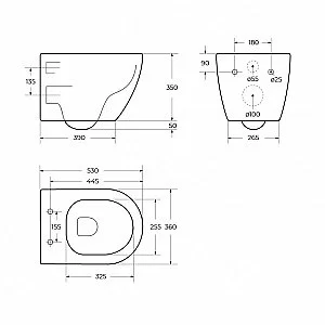 Унитаз Cezares STREAM-TOR CZR-2426-TH-TOR/SC белый купить в интернет-магазине Sanbest