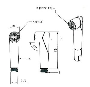Гигиенический душ Cezares KARMA-IFS-01 купить в интернет-магазине сантехники Sanbest