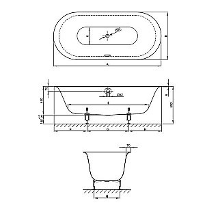Ванна Bette Lux Oval 3466-000 180x80 Белый купить в интернет-магазине Sanbest