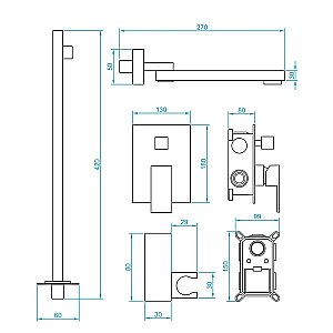 Душевая система RGW Shower Panels SP-6143-01 50140801-01 хром купить в интернет-магазине сантехники Sanbest