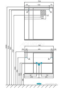 Зеркальный шкаф Акватон Бостон 75 светлое дерево купить в интернет-магазине сантехники Sanbest
