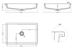Раковина врезная снизу столешницы Salini MAREA 14 1802214MF 60 из искусственного камня S-Stone, матовая, цвет по RAL полностью купить в интернет-магазине Sanbest