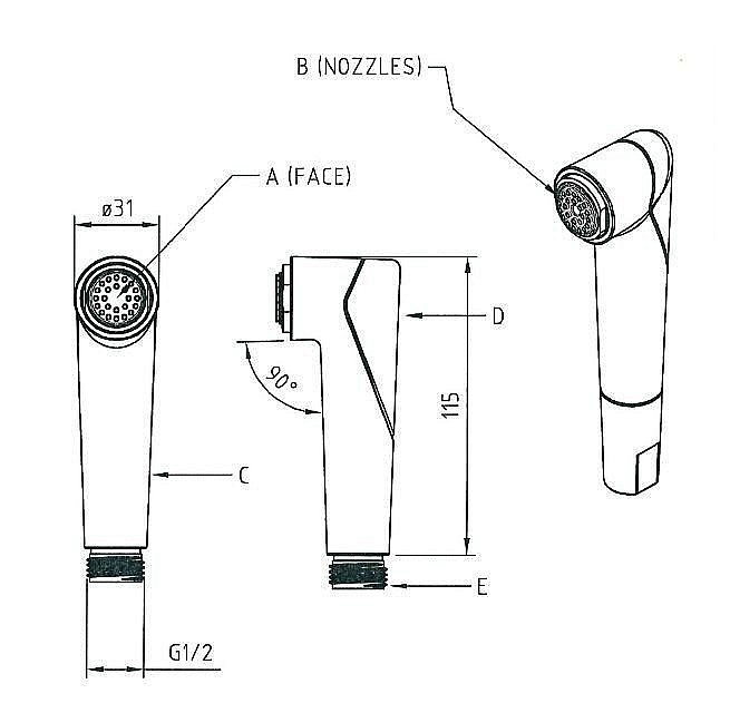 Гигиенический душ Cezares KARMA-IFS-01 купить в интернет-магазине сантехники Sanbest
