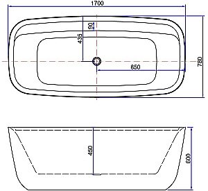Акриловая ванна Aquanet Family Fine 292985 170x78 Gloss Finish купить в интернет-магазине Sanbest