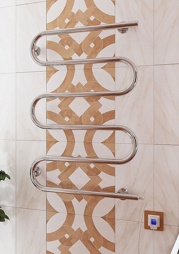 Полотенцесушитель электрический Terminus Ш-образный 600x800 купить в интернет-магазине сантехники Sanbest