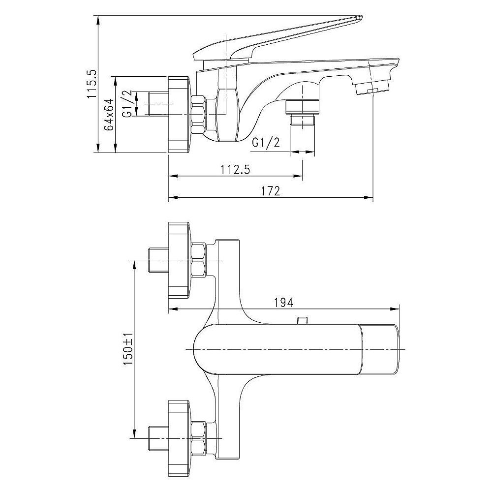 Смеситель для ванны Lemark Allegro LM5914CW купить в интернет-магазине сантехники Sanbest