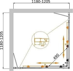 Душевой угол Cezares MOLVENO A-22-90+30 прозрачный 120x120 купить в интернет-магазине Sanbest