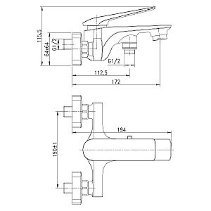 Смеситель для ванны Lemark Allegro LM5914CW купить в интернет-магазине сантехники Sanbest