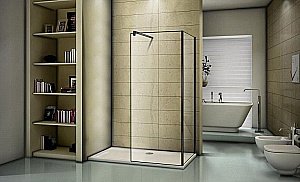 Душевое ограждение Good Door WALK IN SP+P + SP 100x120 стекло прозрачное/черный матовый купить в интернет-магазине Sanbest