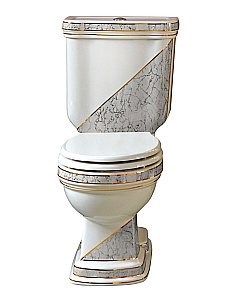 Унитаз напольный Creavit Klasik KL310.001I0 белый с декором DIAG./GRI, с бачком купить в интернет-магазине Sanbest