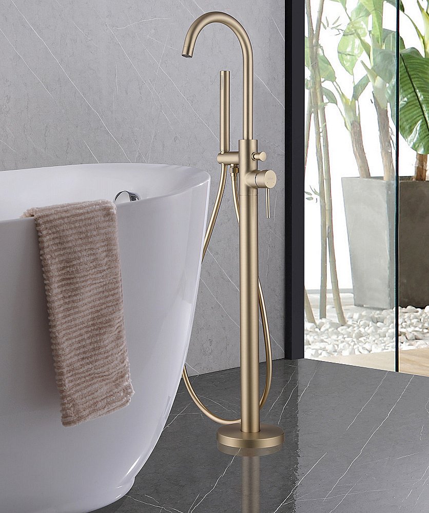 Смеситель для ванны Abber Wasser Kreis AF8115GN золото матовое купить в интернет-магазине сантехники Sanbest