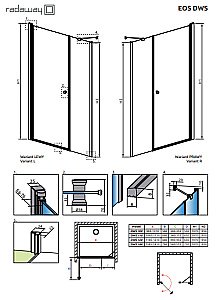 Душевая дверь Radaway Eos DWS 110 стекло прозрачное/профиль хром купить в интернет-магазине Sanbest
