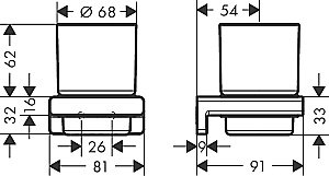 Стакан Hansgrohe AddStoris 41749670 черный купить в интернет-магазине сантехники Sanbest