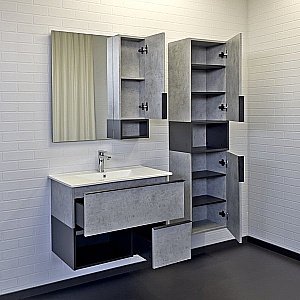 Тумба с раковиной Comforty Франкфурт 00-00011080 75 бетон светлый для ванной в интернет-магазине Sanbest