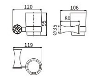 Стакан для зубных щеток CeramaLux Virginia 94302A хром купить в интернет-магазине сантехники Sanbest