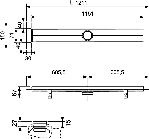 Душевой лоток TECE Drainline plate II 601200 120 хром купить в интернет-магазине Sanbest